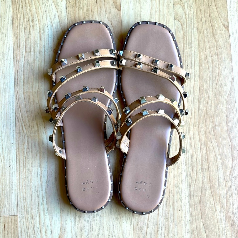 Nude Color sandals with studs size 8